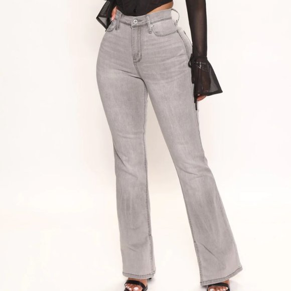 COPY - Slit Hem Straight Leg Jeans - Grey - FASHION NOVA - Picture 11 of 11